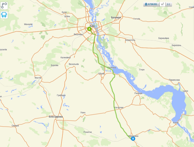 Електричка Київ Миронівка