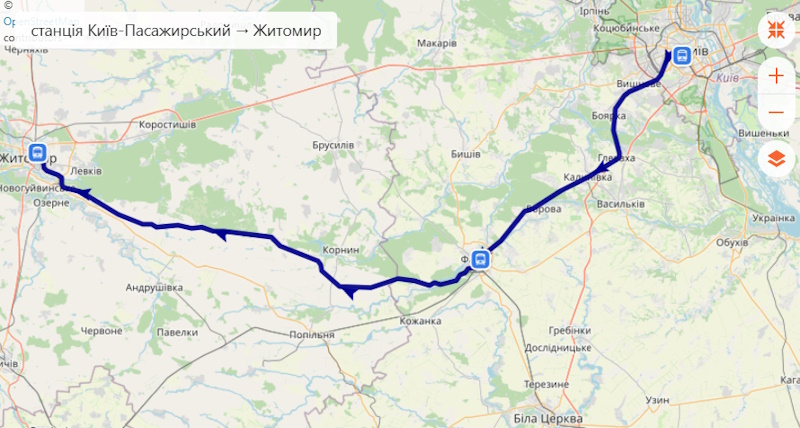 Електричка Київ — Житомир