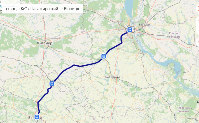 Електричка Київ Вінниця