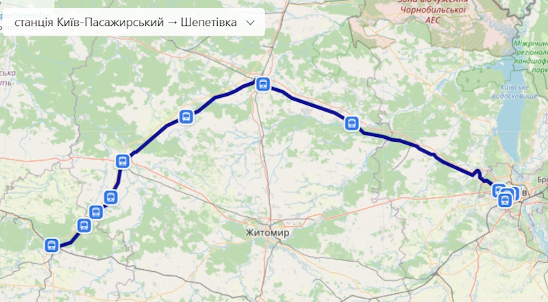 Електричка Київ — Шепетівка